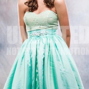 Beautiful Aqua Taffeta Ballgown